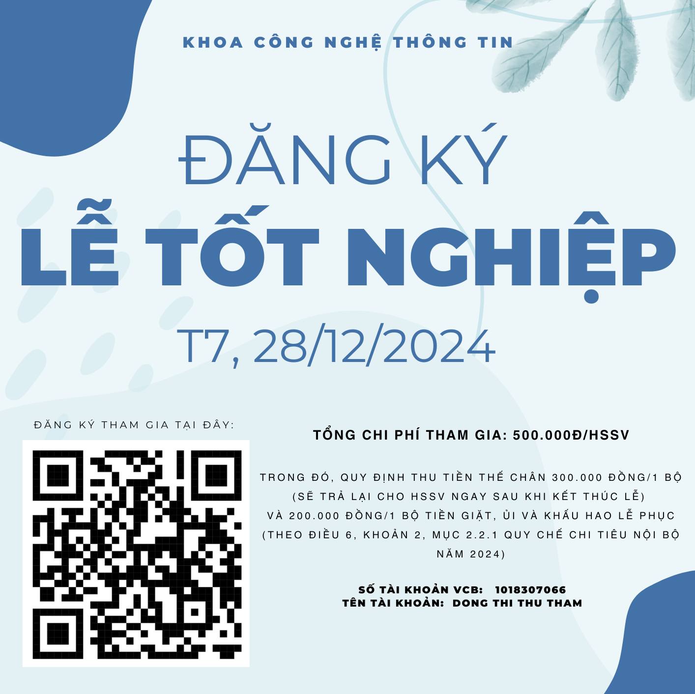 Thông Báo: Hướng Dẫn Đăng Ký Dự Lễ Tốt Nghiệp Và Mượn Lễ Phục Năm 2024